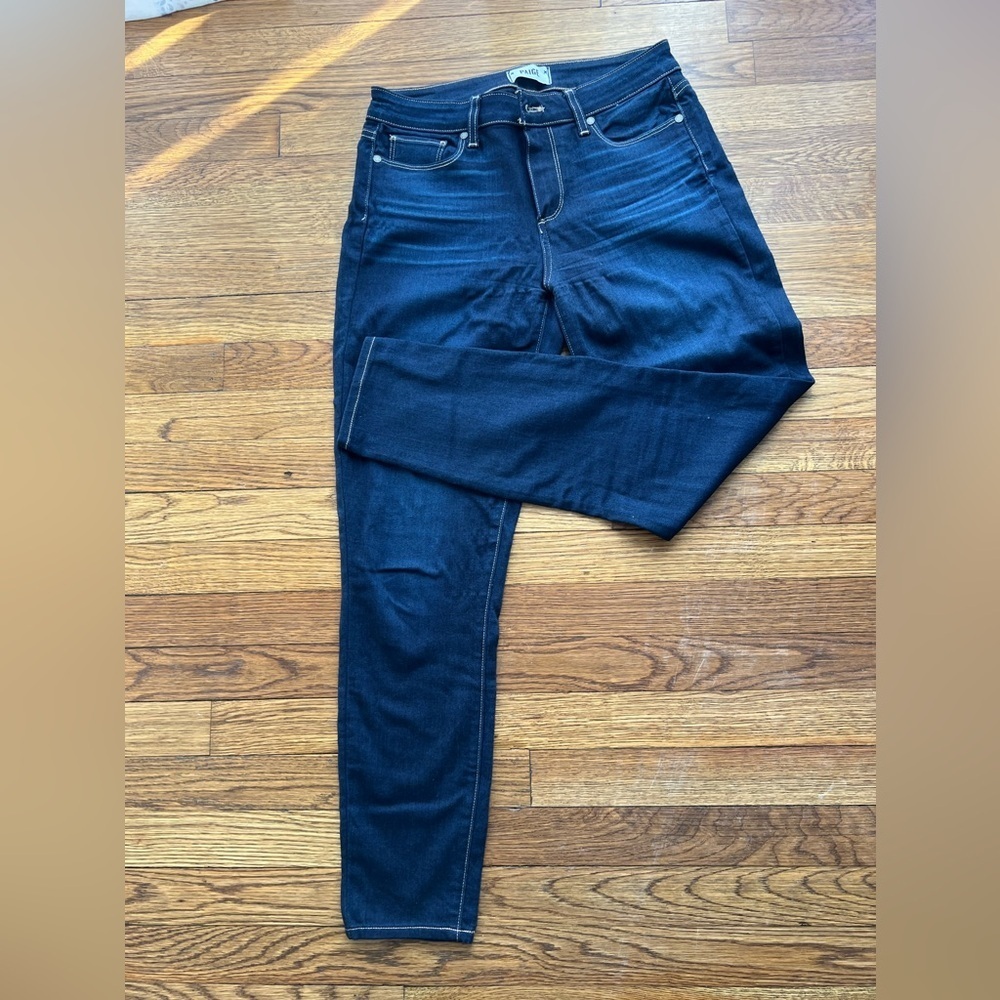 Paige Verdugo Ankle Jeans Womens Comfort Stretch Dark Wash Denim - Picture 4 of 6